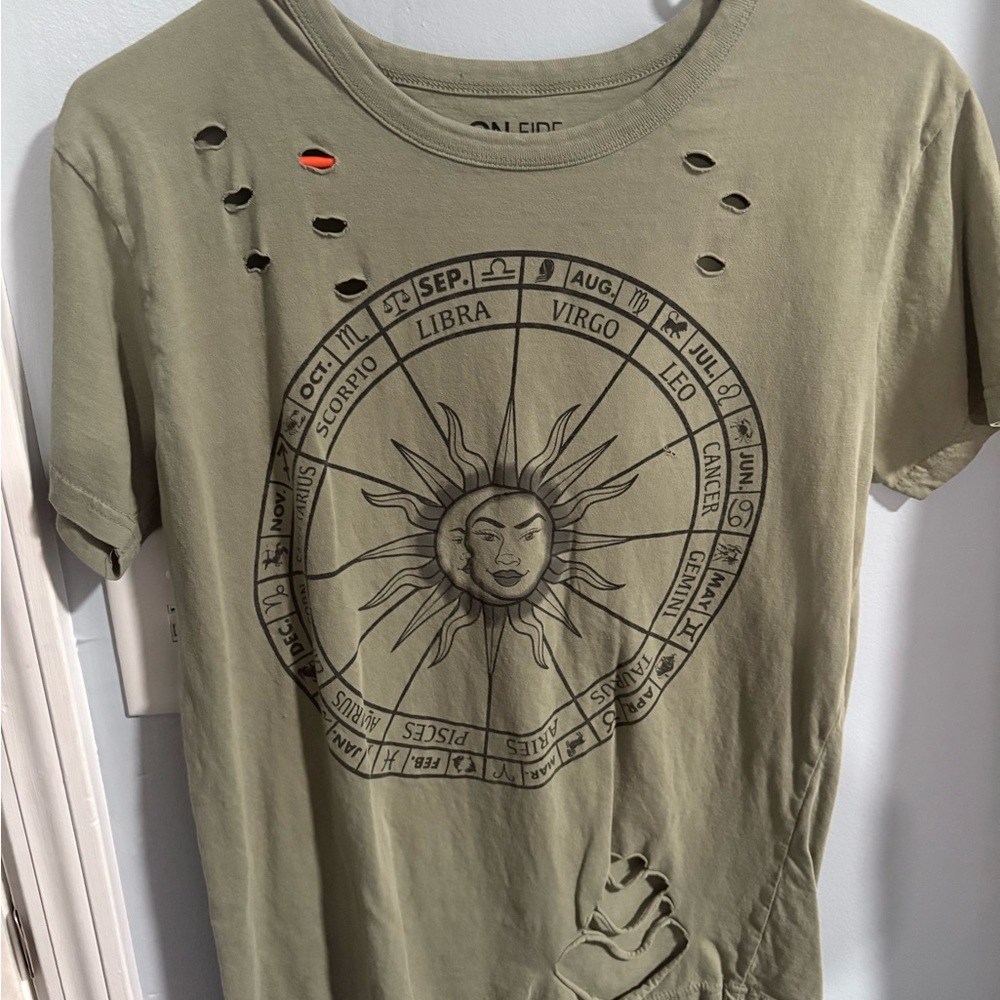 Olive Green Zodiac Graphic Tee